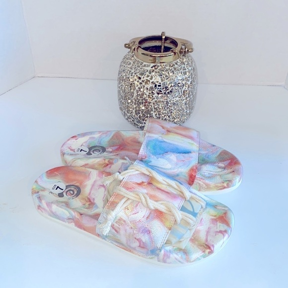 Johnny Was Calme Marble Slides with Dust Bag Size 7 - Picture 2 of 4